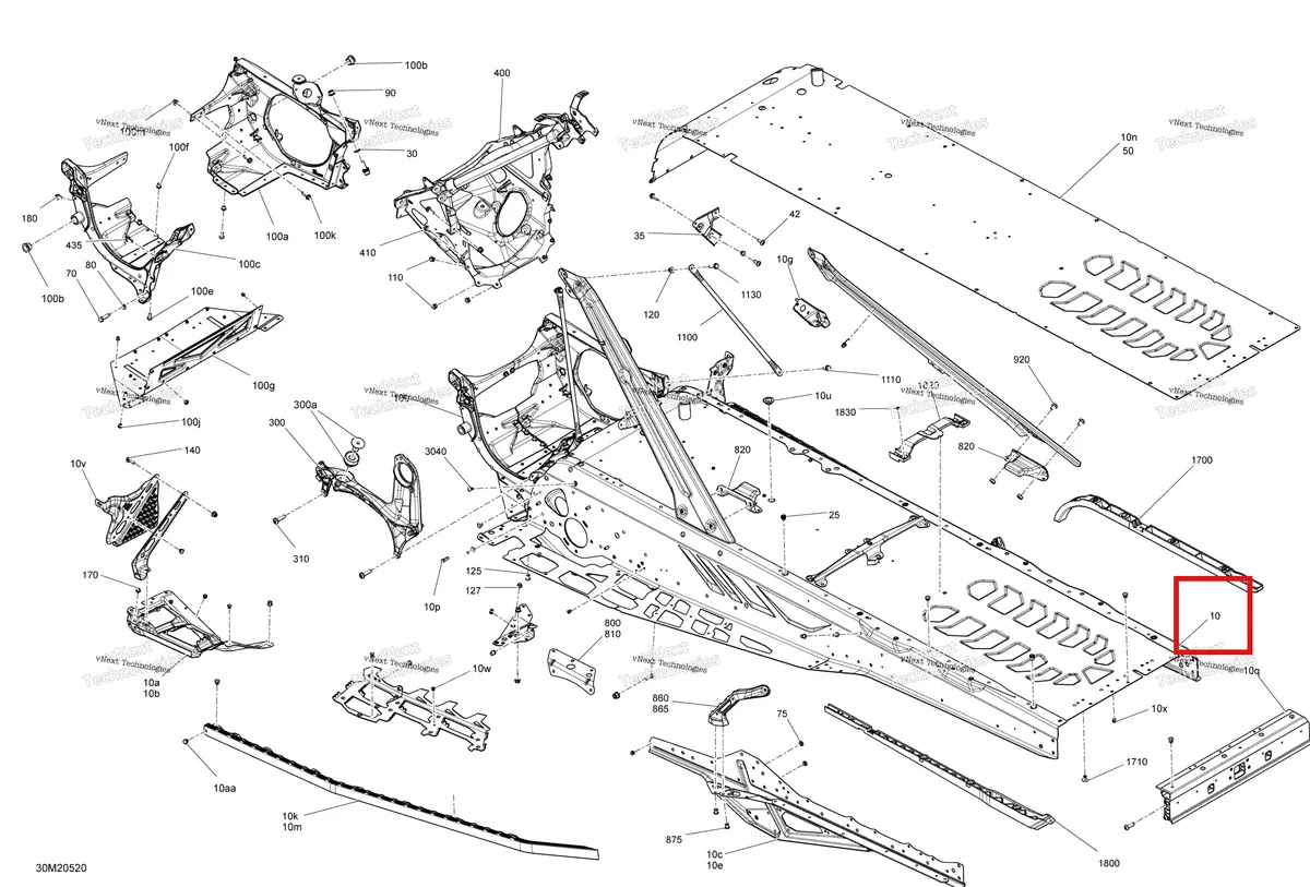 Деталь 415130333 на схеме узла 2020 Ski-Doo EXPEDITION LE/SE 600R E-TEC Frame - System - Le - Se