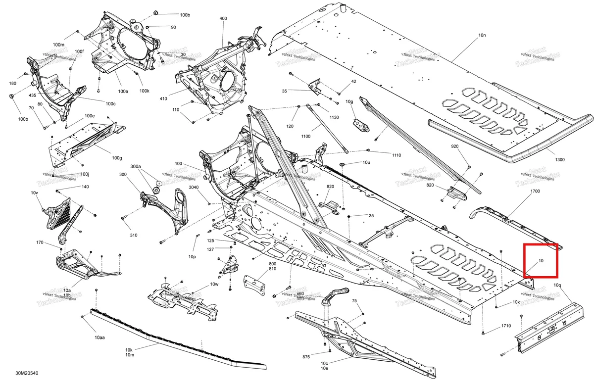 Деталь 415130334 на схеме узла 2020 Ski-Doo EXPEDITION XTREME 850 E-TEC Frame - System - Xtreme