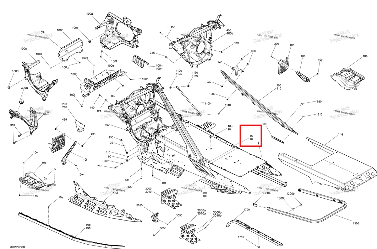 Деталь 415130368 на схеме узла 2020 Ski-Doo MXZ 600RS Frame - System - Racing