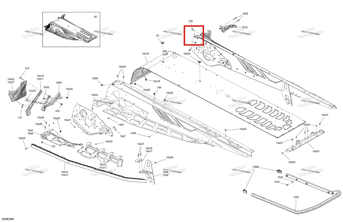 Деталь 415130856 на схеме узла 2025 Ski-Doo BACKCOUNTRY - 850 E-TEC - X-RS - UZSD - Flare Yellow HG - 154X16X2.5PII Track Frame - System - Rear Section