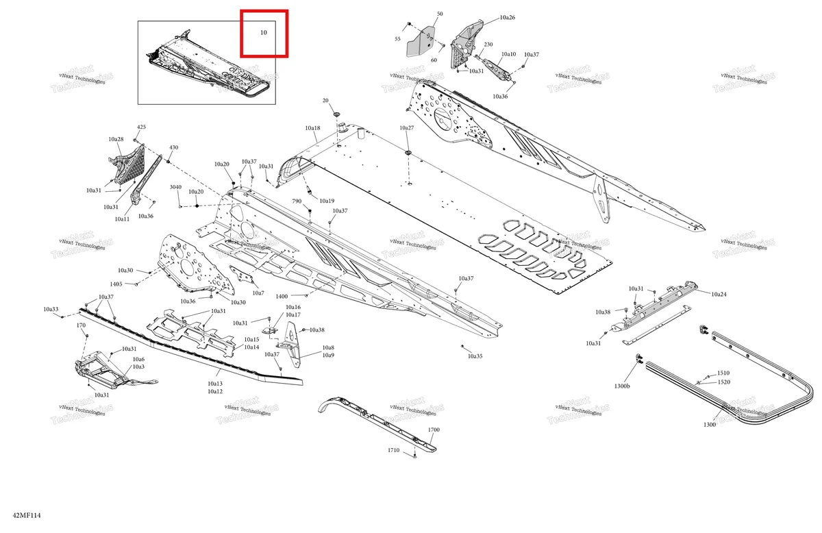 Деталь 415131004 на схеме узла 2026 Ski-Doo TUNDRA - LE - 600 ACE - GNTA - Deep Black - 16X154X1.5CH Track Frame - System - Rear Section