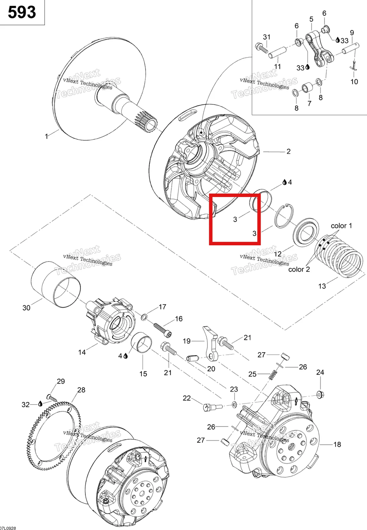 Деталь 417004201 (Деталь Bushing Outer Half) на схеме узла 2009 Ski-Doo Skandic WT 600 Drive Pulley