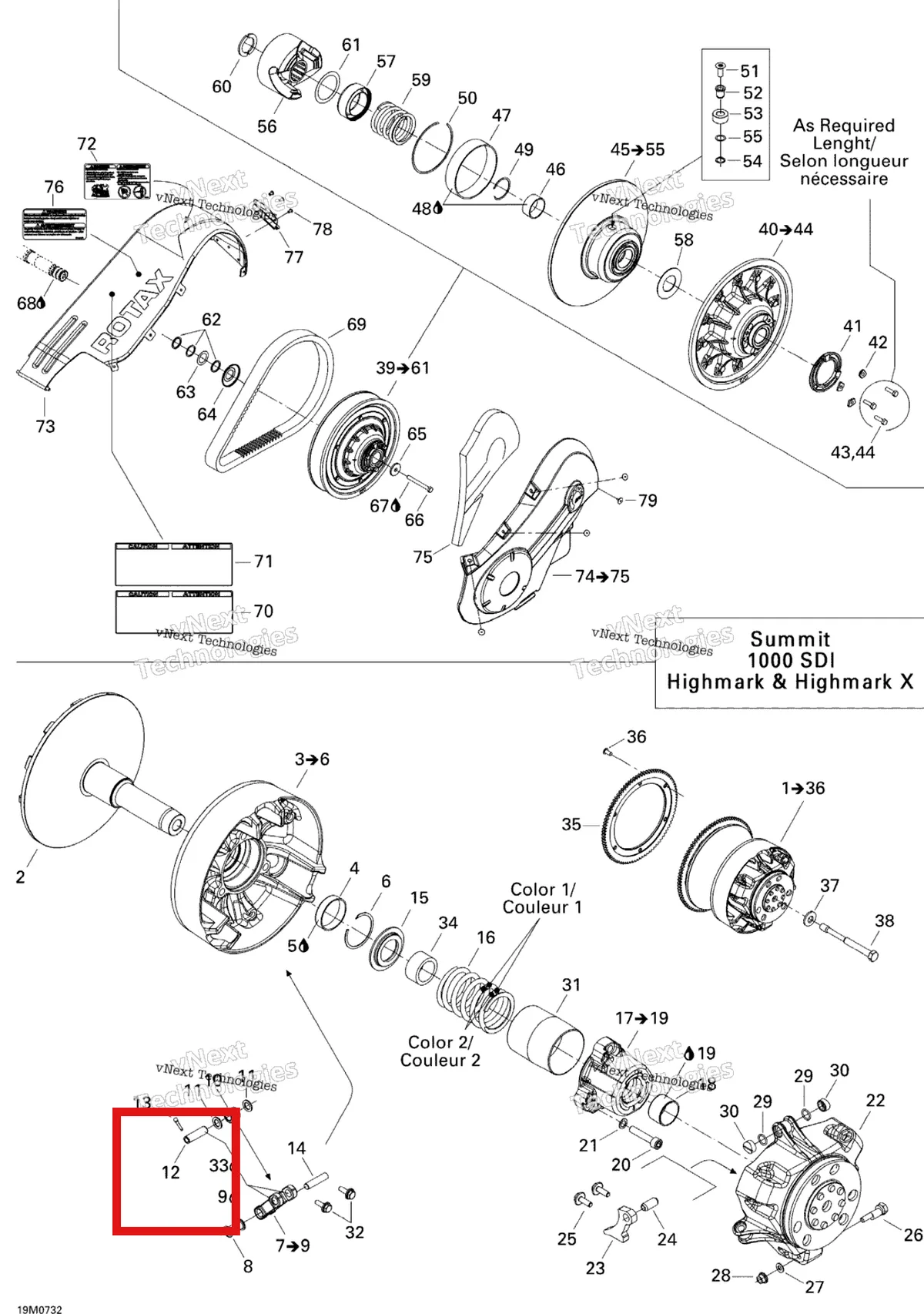 Деталь 417004309 (Штифт) на схеме узла 2007 Ski-Doo Summit Highmark & Highmark X 1000 SDI Pulley System