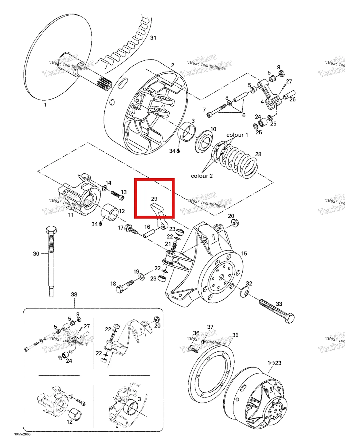 Деталь 417005286 (Деталь Ramp 286) на схеме узла 2000 Ski-Doo Formula 500 LC Drive Pulley