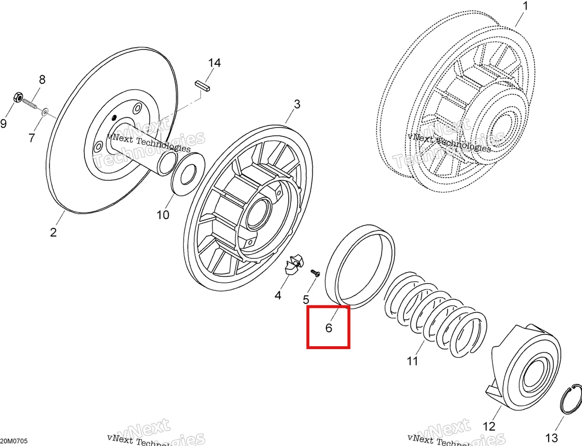 Деталь 417118900 (Деталь Hexagonal Head Screw) на схеме узла 2007 Ski-Doo Expedition TUV 600 H.O. SDI Driven Pulley