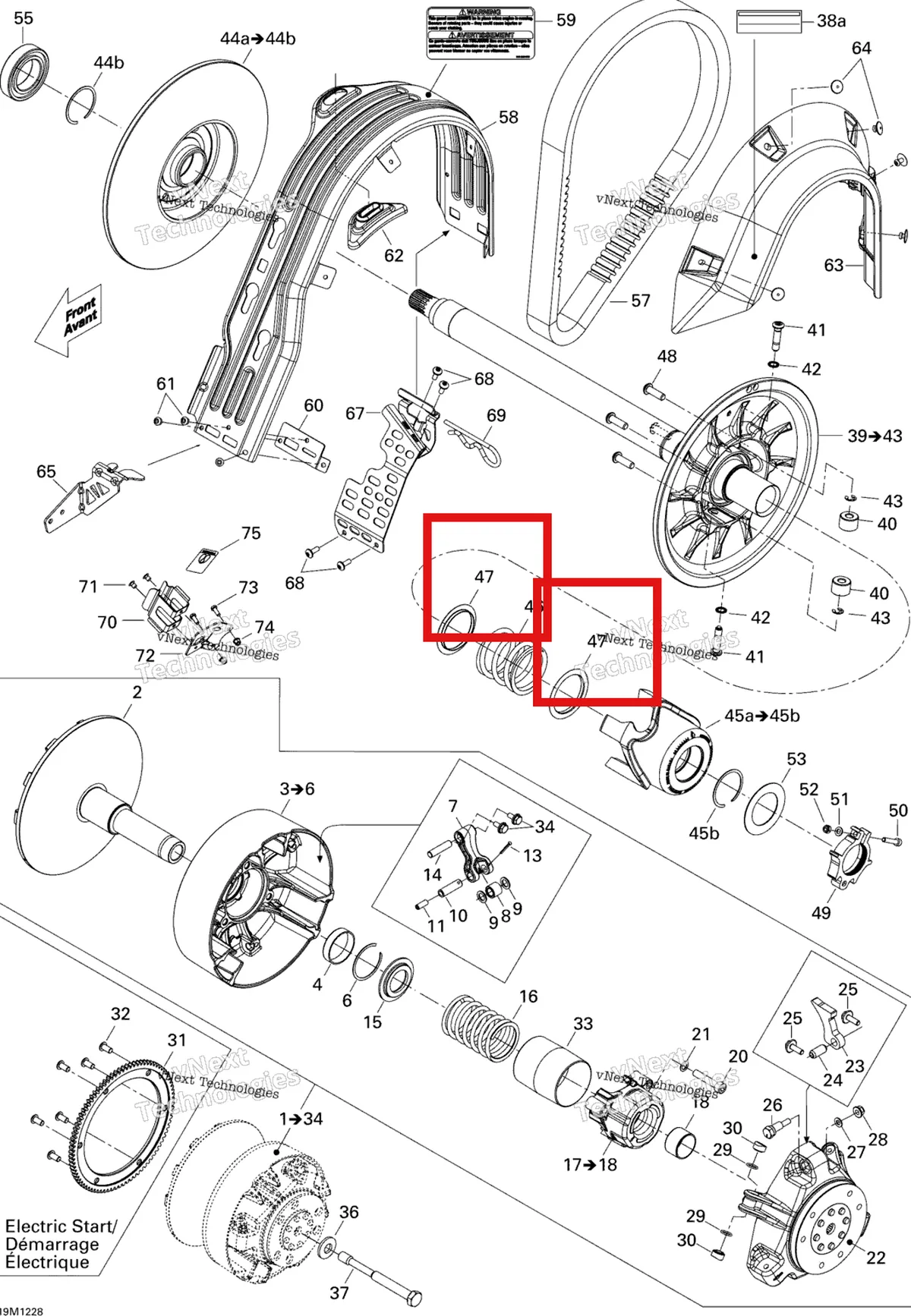 Деталь 417126322 (Поворотный Абатмент) на схеме узла 2012 Ski-Doo Tundra Xtreme 600HOETEC XP-LTS Pulley System