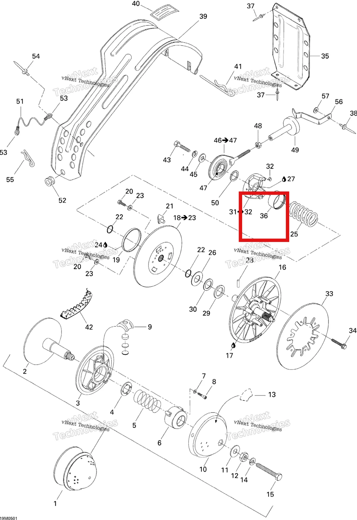 Деталь 417126349 на схеме узла 2005 Ski-Doo Tundra R Pulley System