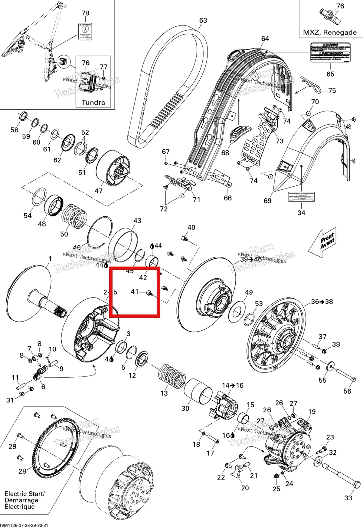 Деталь 417126374 (Деталь Front Cam Slider Shoe, Black) на схеме узла 2011 Ski-Doo Tundra STD & Sport & LT 550F XP-LTS Pulley System