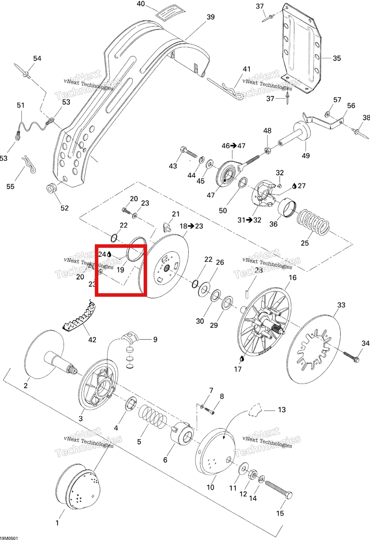 Деталь 417126397 на схеме узла 2005 Ski-Doo Tundra R Pulley System