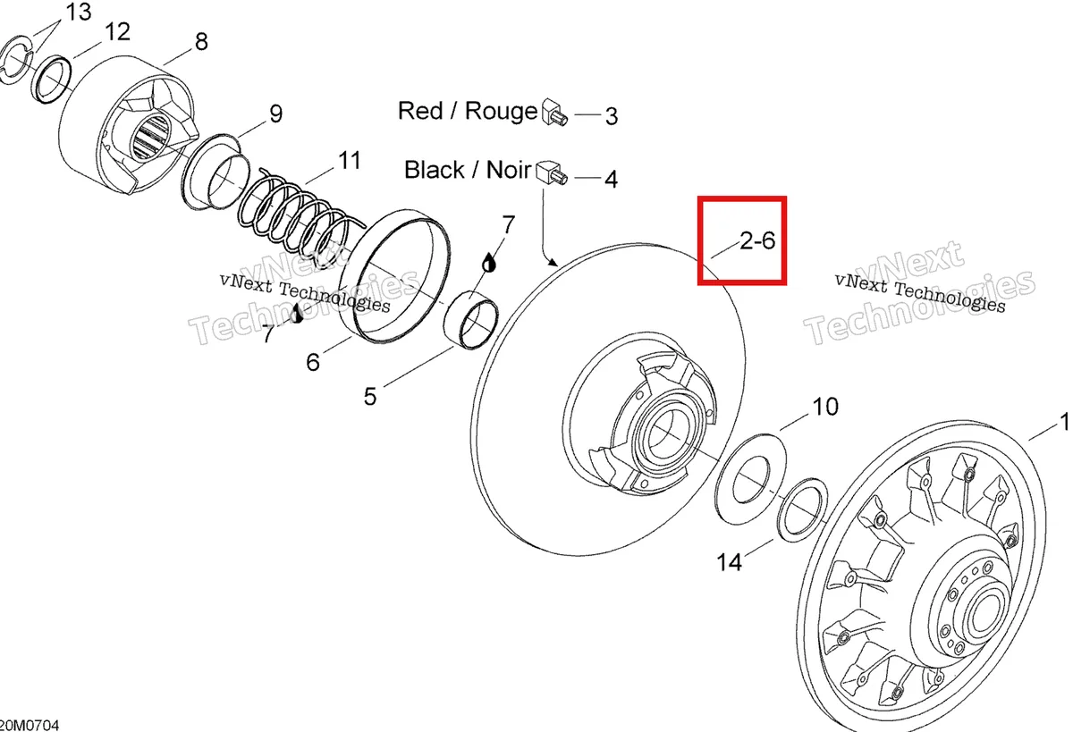 Деталь 417126403 (Деталь Sliding Pulley. Includes Items 7 Thru 10) на схеме узла 2007 Ski-Doo Skandic LT 440F Driven Pulley