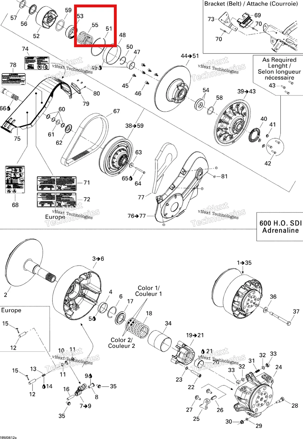 Деталь 417126686 на схеме узла 2006 Ski-Doo Summit 600 HO SDI, Adrenaline Pulley System 600Ho Sdi