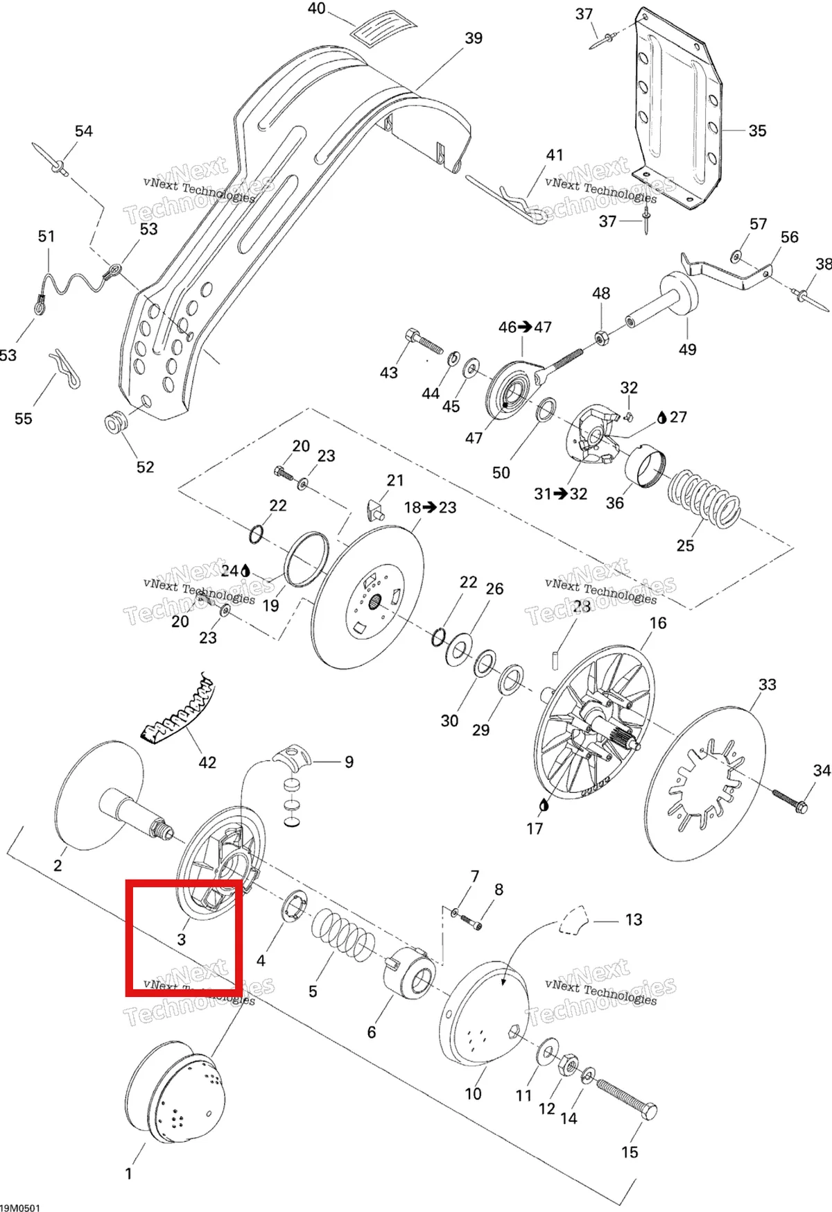 Деталь 417126693 на схеме узла 2005 Ski-Doo Tundra R Pulley System