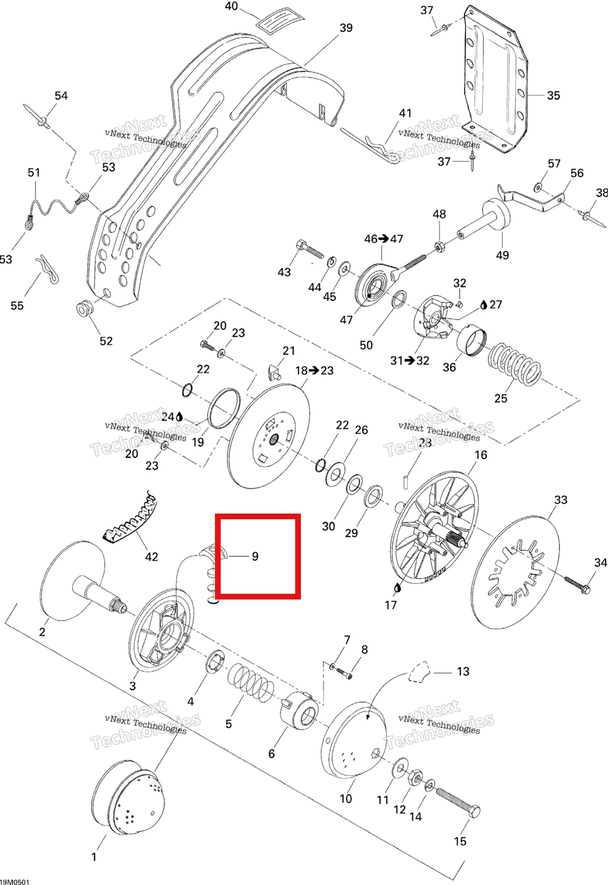 Деталь 417126695 на схеме узла 2005 Ski-Doo Tundra R Pulley System