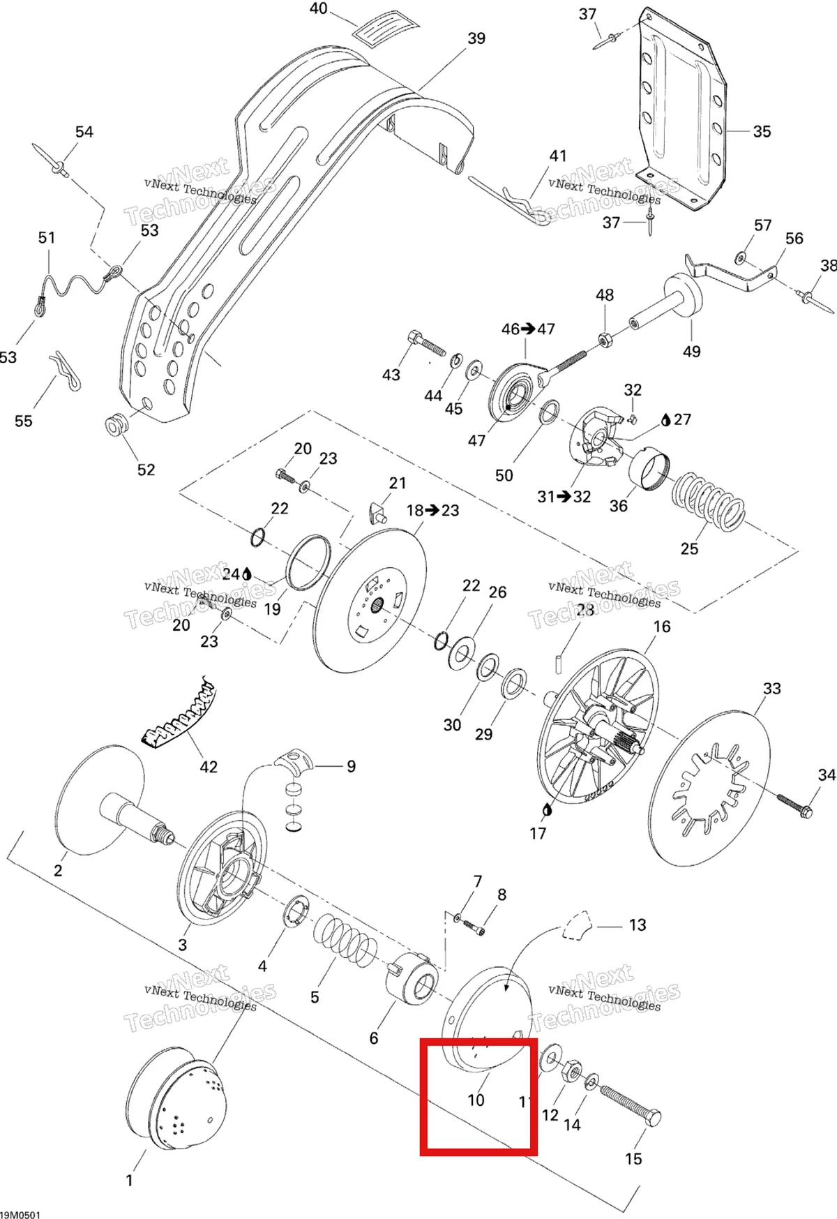 Деталь 417126697 на схеме узла 2005 Ski-Doo Tundra R Pulley System