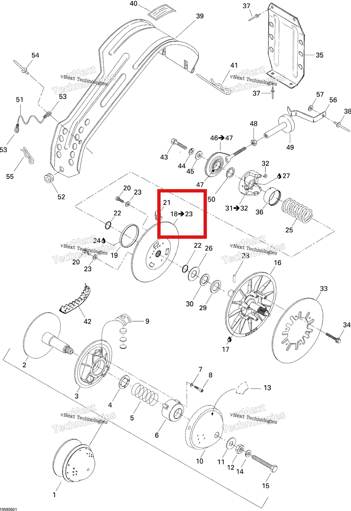 Деталь 417126702 на схеме узла 2005 Ski-Doo Tundra R Pulley System