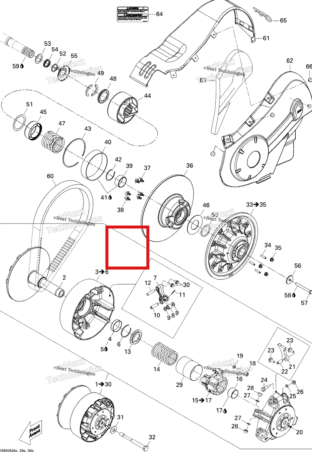 Деталь 417126735 (Деталь Spring, Pink) на схеме узла 2009 Ski-Doo Legend Touring Pulley System