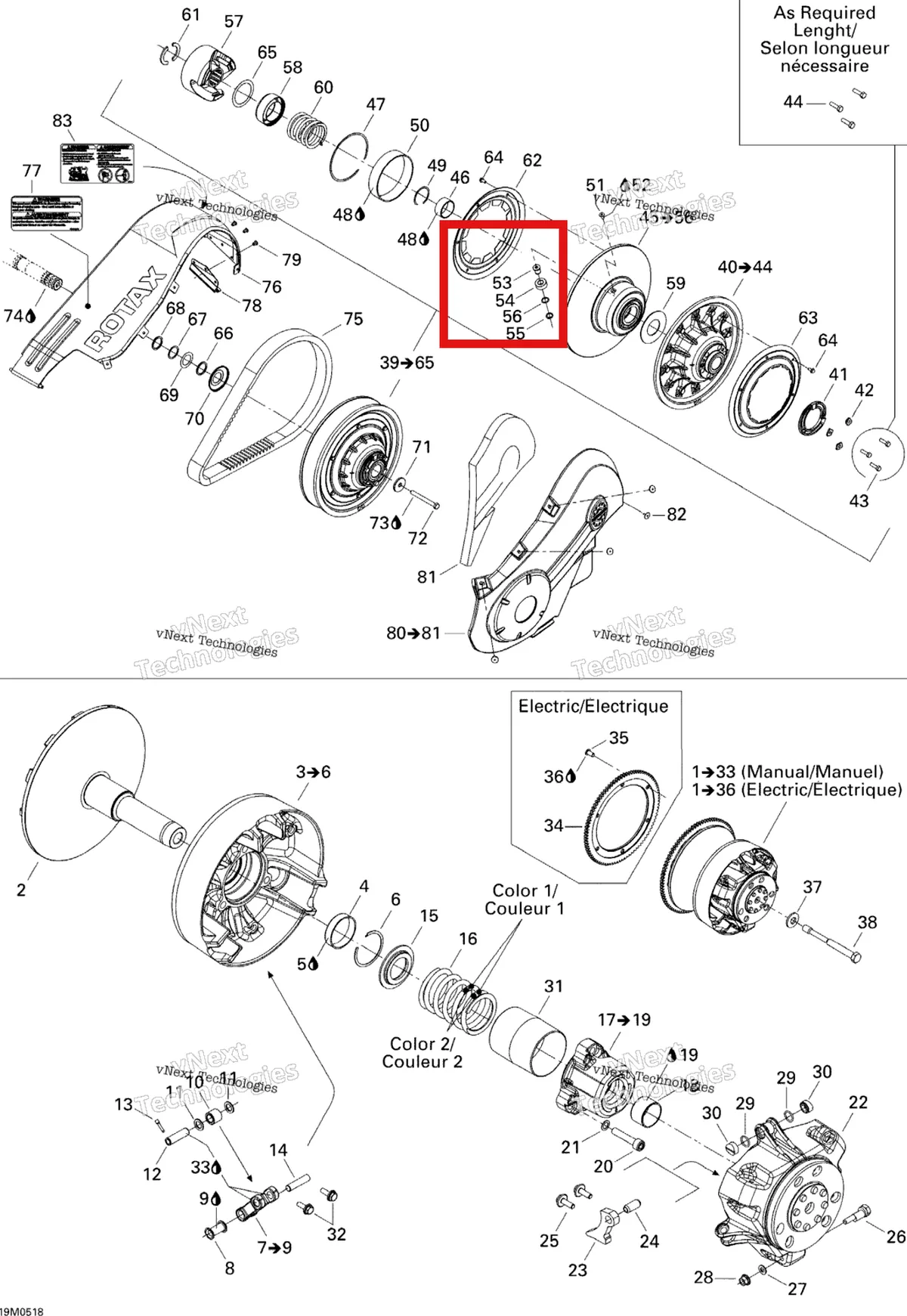 Деталь 417126929 на схеме узла 2005 Ski-Doo Mach Z 1000 SDI Pulley System