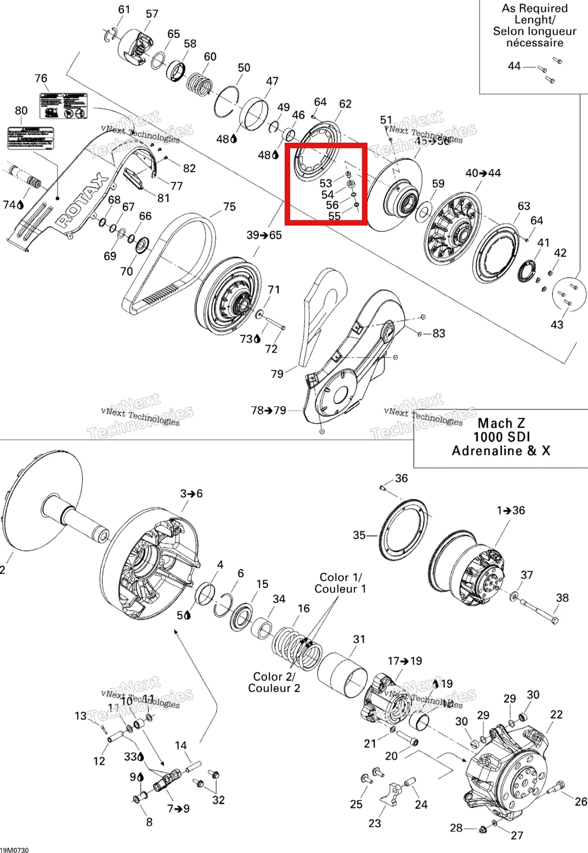 Деталь 417127015 (Шпилька) на схеме узла 2007 Ski-Doo MACH Z Adrenaline Pulley System