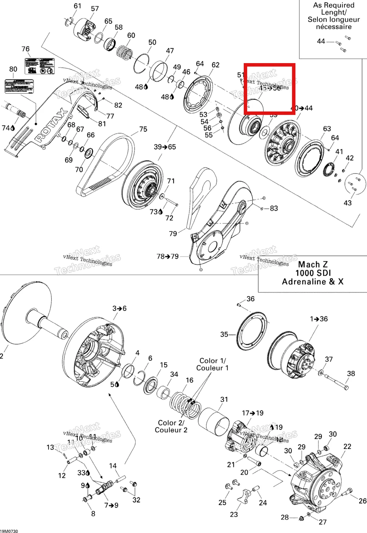 Деталь 417127040 (Sliding Pulley Ass'y. InnehГҐller Delar 5-15) на схеме узла 2007 Ski-Doo MACH Z Adrenaline Pulley System
