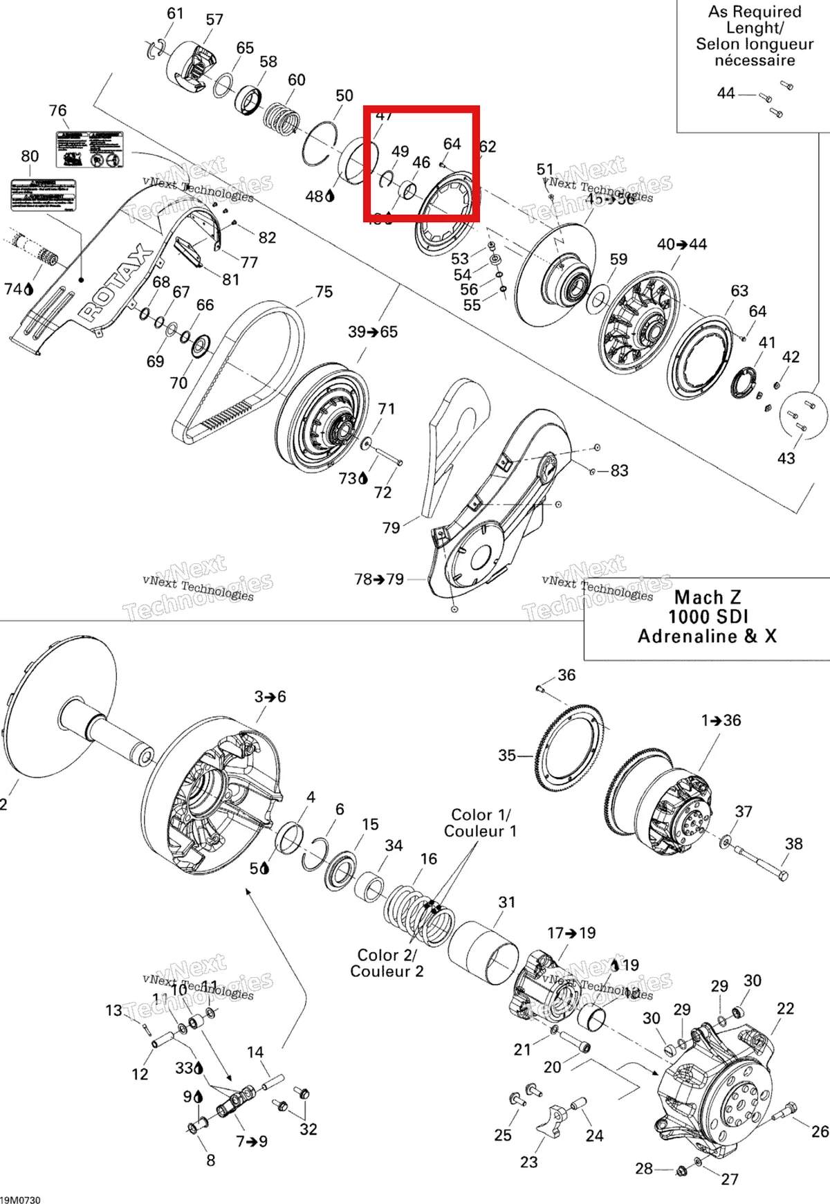 Деталь 417127042 на схеме узла 2007 Ski-Doo MACH Z Adrenaline Pulley System