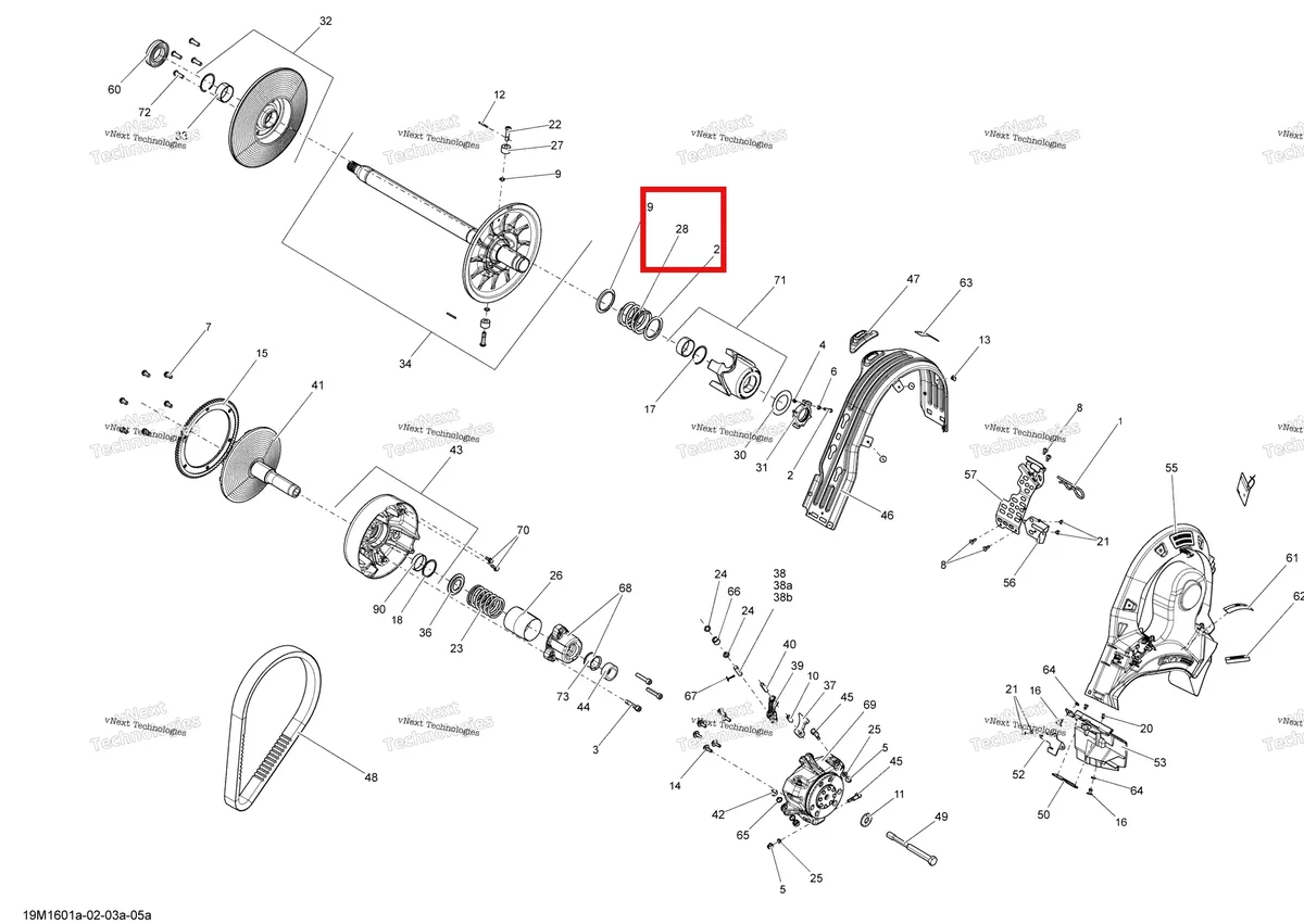 Деталь 417127062 на схеме узла 2016 Ski-Doo SUMMIT 800R E-TEC Pulley System - 800R E-Tec