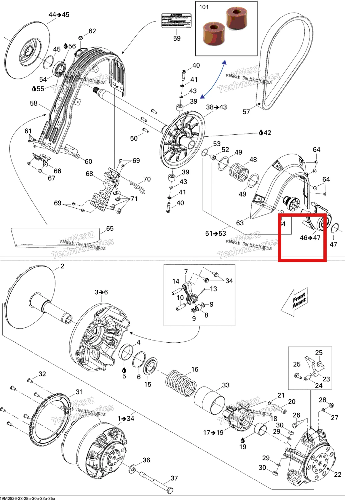 Деталь 417127106 на схеме узла Pulley System