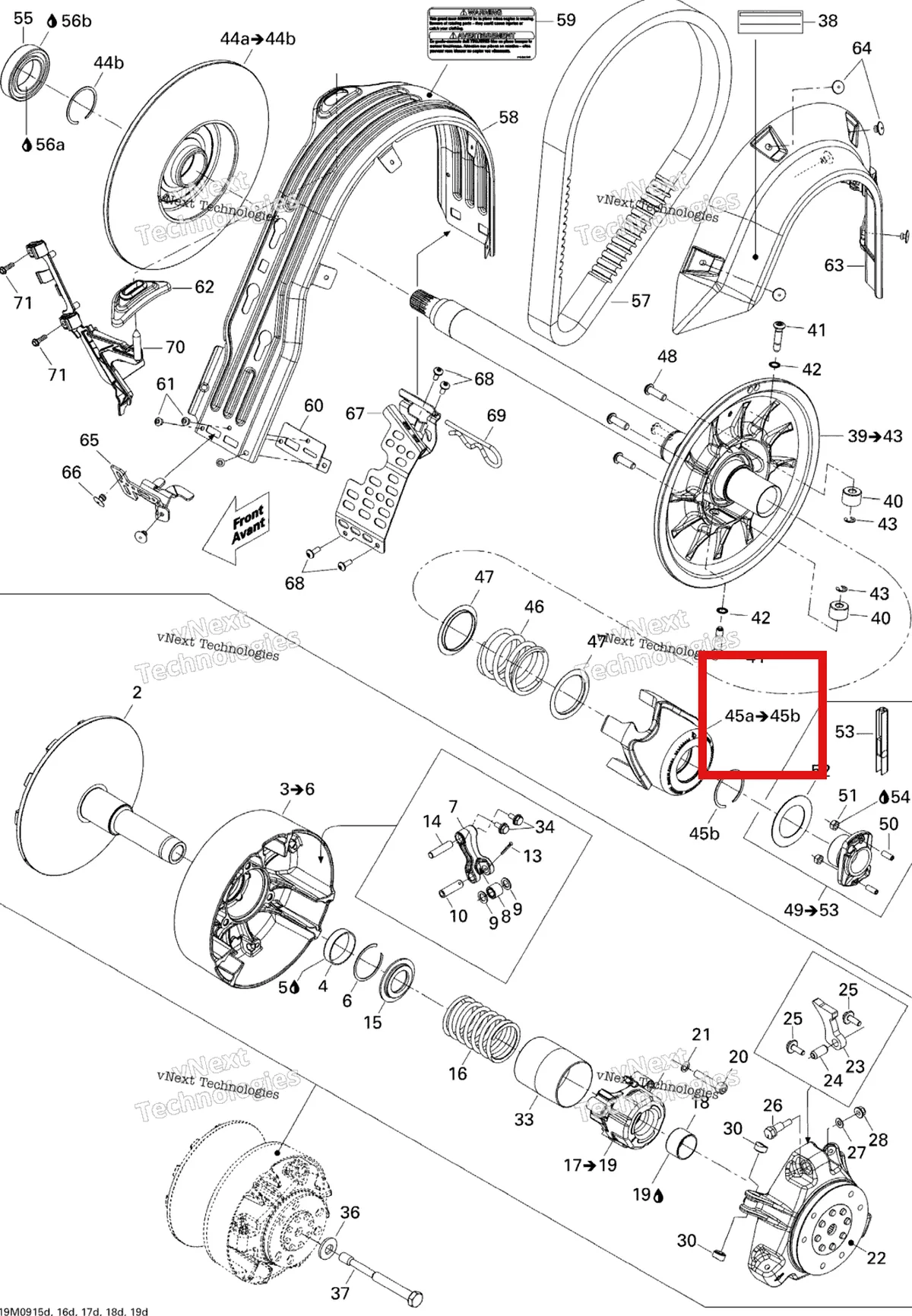 Деталь 417127146 на схеме узла 2009 Ski-Doo MX Z TNT 1200 4-TEC Pulley System