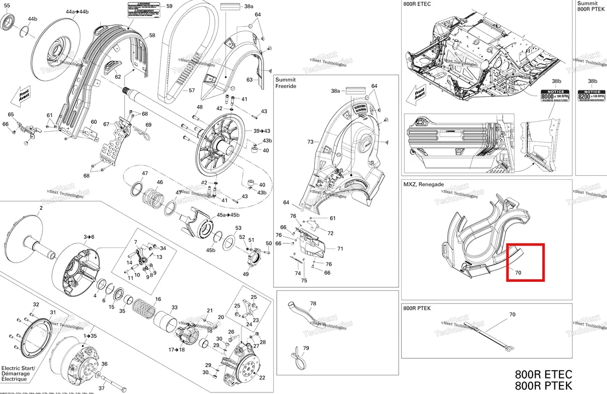 Деталь 417127296 на схеме узла 2012 Ski-Doo Freeride 137 & 146 & 154 800RETEC XP Pulley System