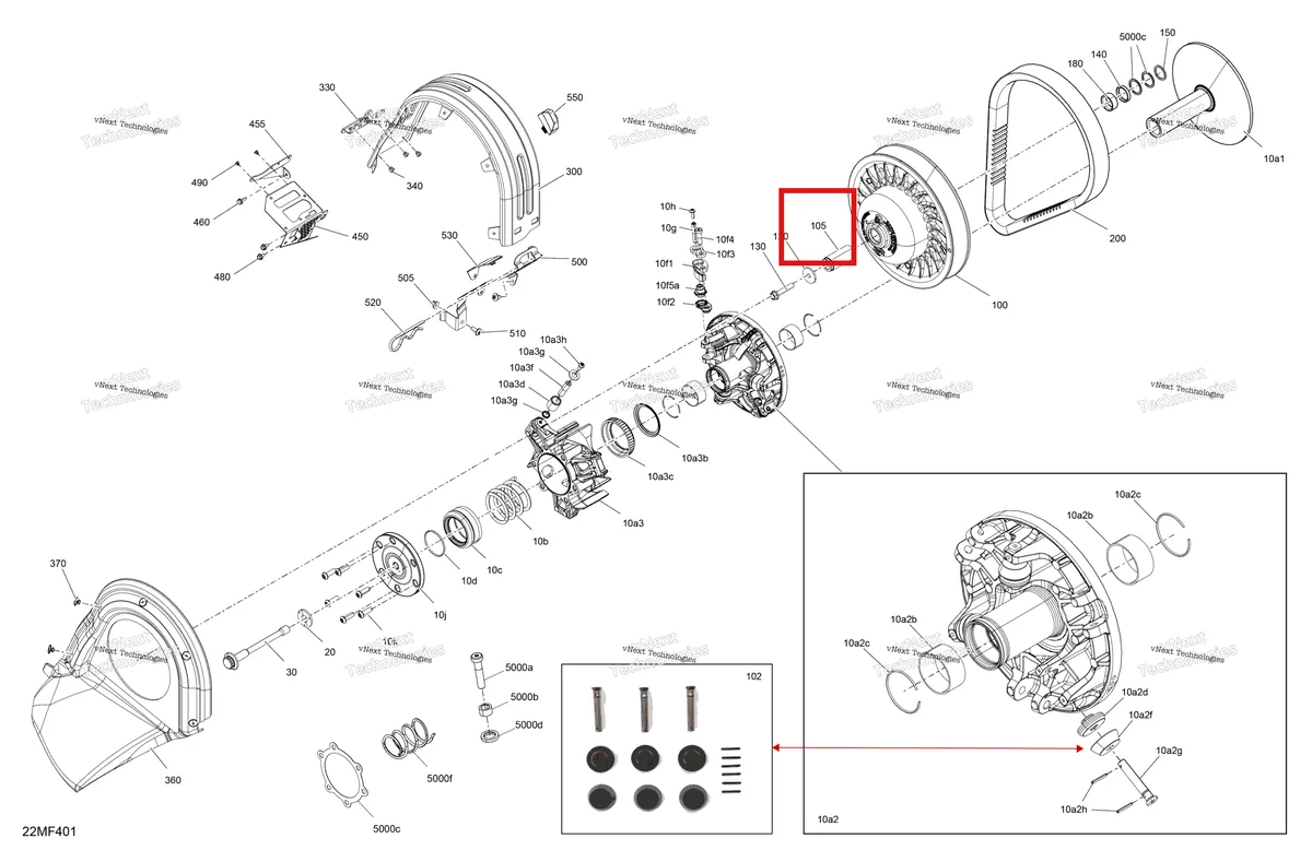 Деталь 417127300 (Втулка) на схеме узла 2026 Ski-Doo MXZ - RACING - 600 RS - BMTA - Neo Yellow - 15X137X1.75R Track Drive - Pulley