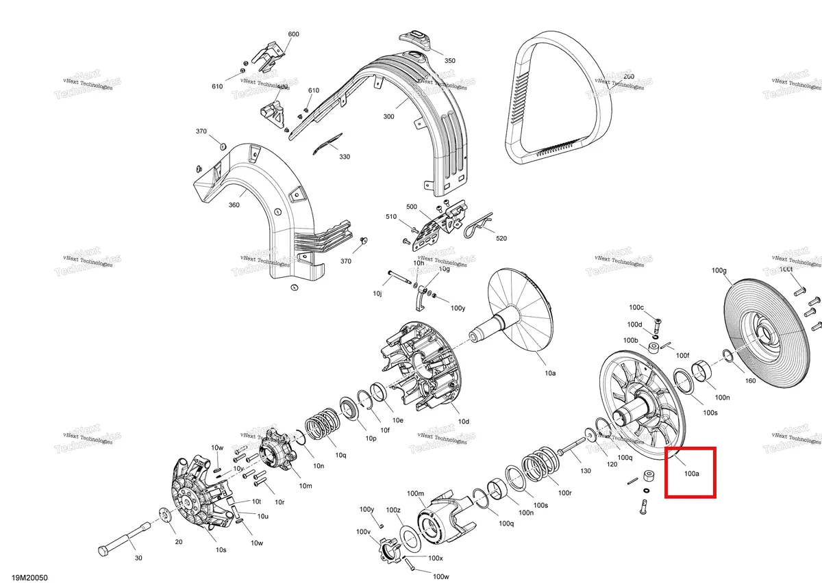 Деталь 417127351 (Фиксированный Фланец) на схеме узла 2020 Ski-Doo TUNDRA 600 ACE Pulley - System