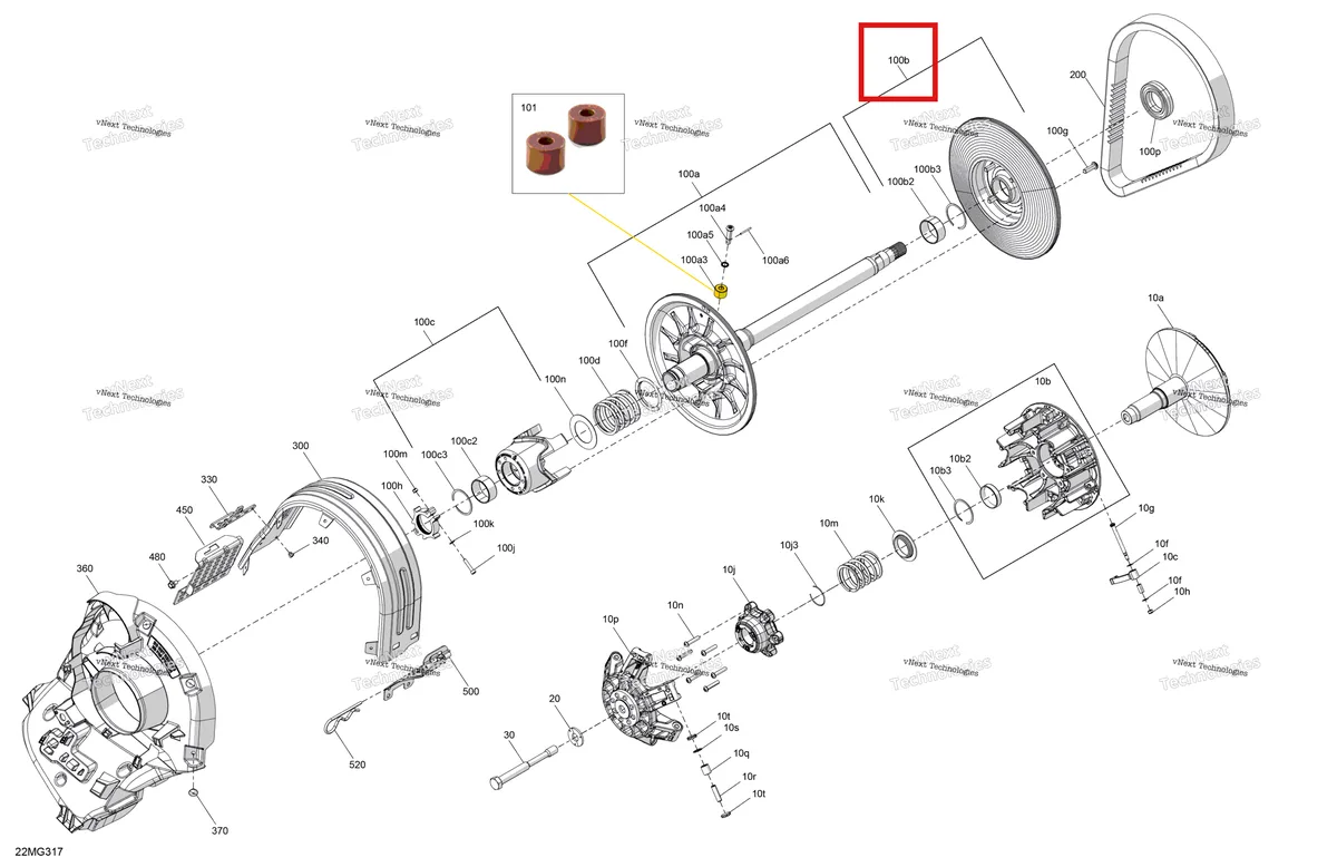 Деталь 417127366 (хомут) на схеме узла 2027 Ski-Doo SKANDIC - LE - 600 ACE - AKVB - Deep Black - 20X154X1.5CSS Track Drive - Pulley