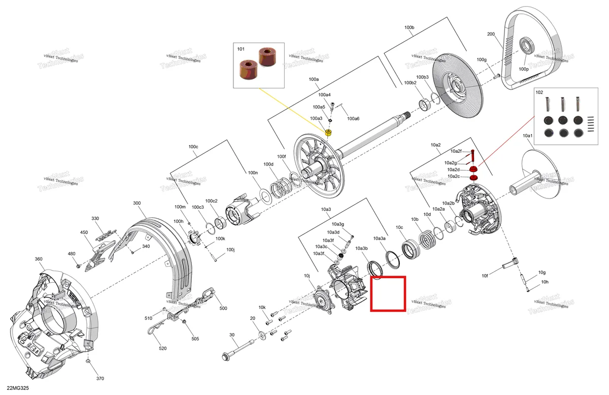 Деталь 417127367 на схеме узла 2027 Ski-Doo MXZ - NEO + - 600 EFI - 55 - BPVA - Deep Black - 15X120X1.25RS Track Drive - Pulley