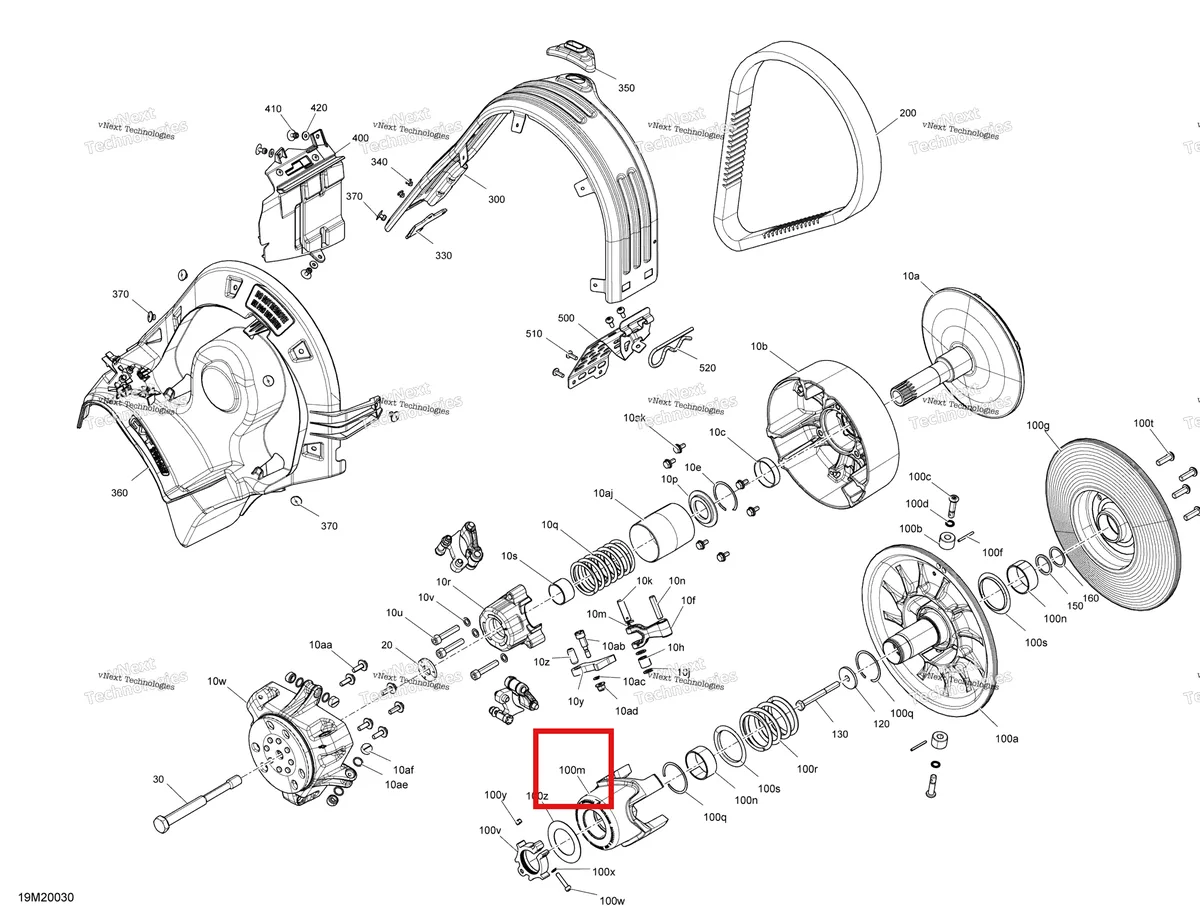 Деталь 417127371 на схеме узла 2020 Ski-Doo SUMMIT 600 CARB Pulley - System