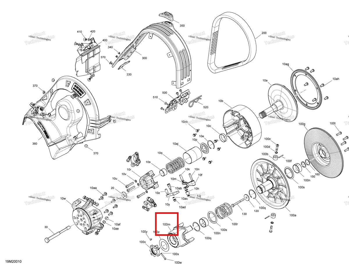 Деталь 417127372 на схеме узла 2020 Ski-Doo RENEGADE 600 CARB Pulley - System