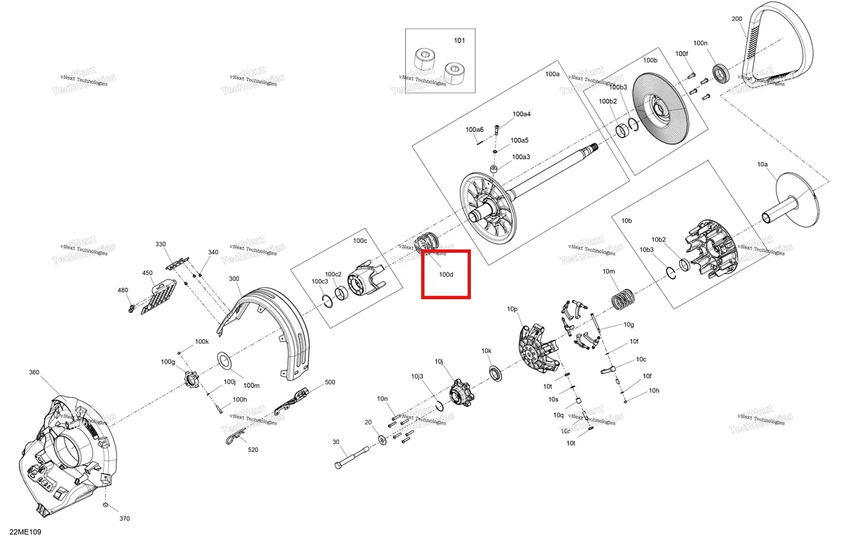 Деталь 417127467 (хомут) на схеме узла 2025 Ski-Doo SKANDIC - 600 ACE - LE - AKSB - Catalyst Gray - 154X20X1.5CST Track Drive - Pulley