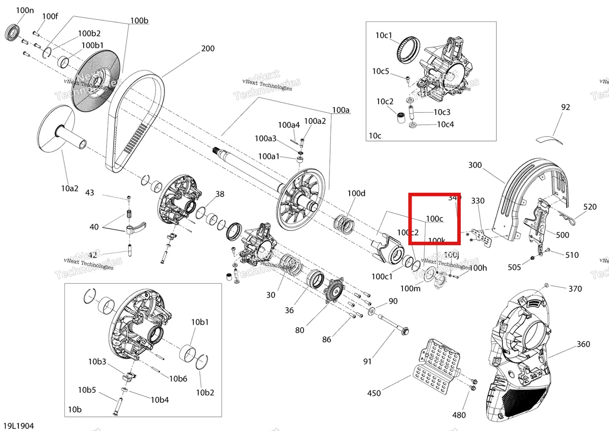Деталь 417127621 на схеме узла 2019 Ski-Doo GRAND TOURING 900 ACE TURBO Pulley - 900 Ace Turbo