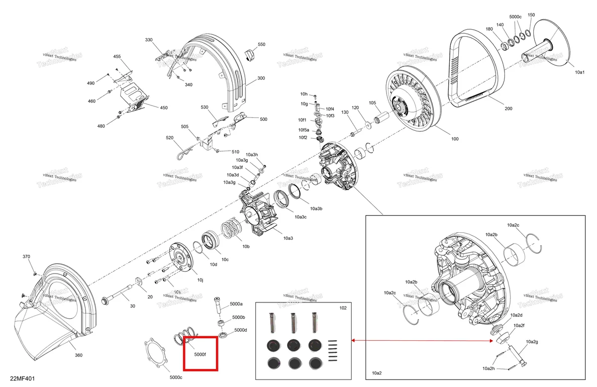 Деталь 417127625 на схеме узла 2026 Ski-Doo MXZ - RACING - 600 RS - BMTA - Neo Yellow - 15X137X1.75R Track Drive - Pulley