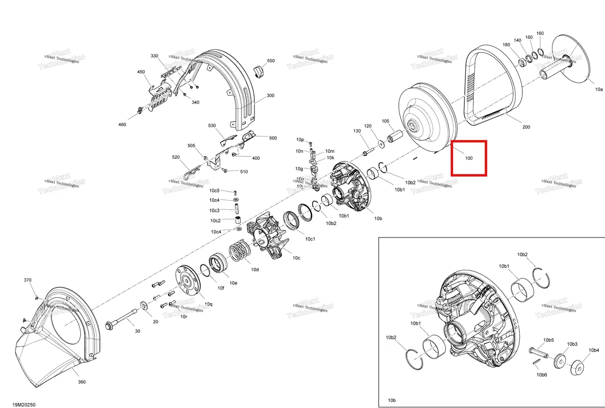 Деталь 417127762 на схеме узла 2020 Ski-Doo MXZ 600RS Pulley - System - Racing