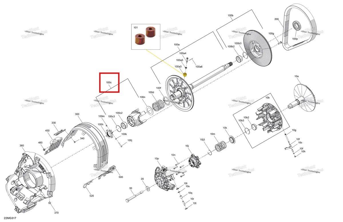 Деталь 417127923 на схеме узла 2027 Ski-Doo SKANDIC - LE - 600 ACE - AKVB - Deep Black - 20X154X1.5CSS Track Drive - Pulley