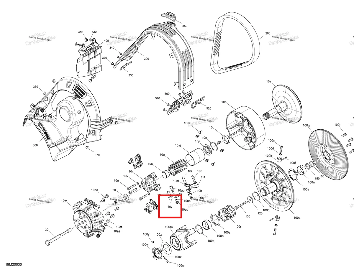 Деталь 417222552 на схеме узла 2020 Ski-Doo SUMMIT 600 CARB Pulley - System