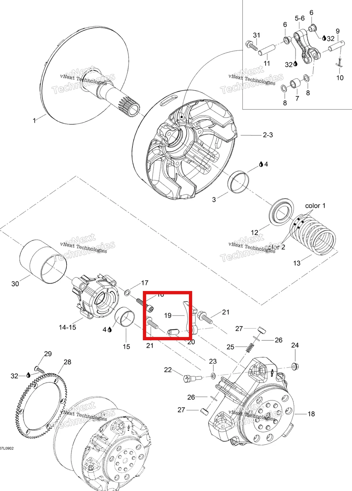 Деталь 417222596 (Деталь Ramp 410. Na) на схеме узла 2009 Ski-Doo Expedition TUV 600 H.O. SDI Drive Pulley