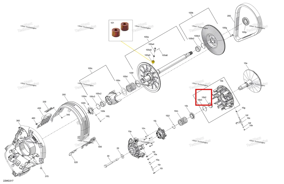 Деталь 417222758 (хомут) на схеме узла 2027 Ski-Doo SKANDIC - LE - 600 ACE - AKVB - Deep Black - 20X154X1.5CSS Track Drive - Pulley
