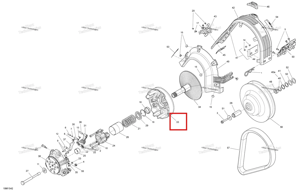 Деталь 417222971 (Деталь Sliding Flange Ass'y. Includes 3 To 6) на схеме узла 2015 Ski-Doo MXZ X-RS 600HOE XS RS Pulley System