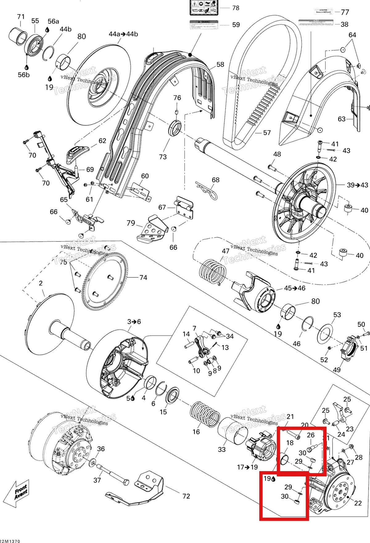Деталь 417223021 (Слайдер Ботинка) на схеме узла 2013 Ski-Doo EXPEDITION LE 600HOE, REV XU Pulley System