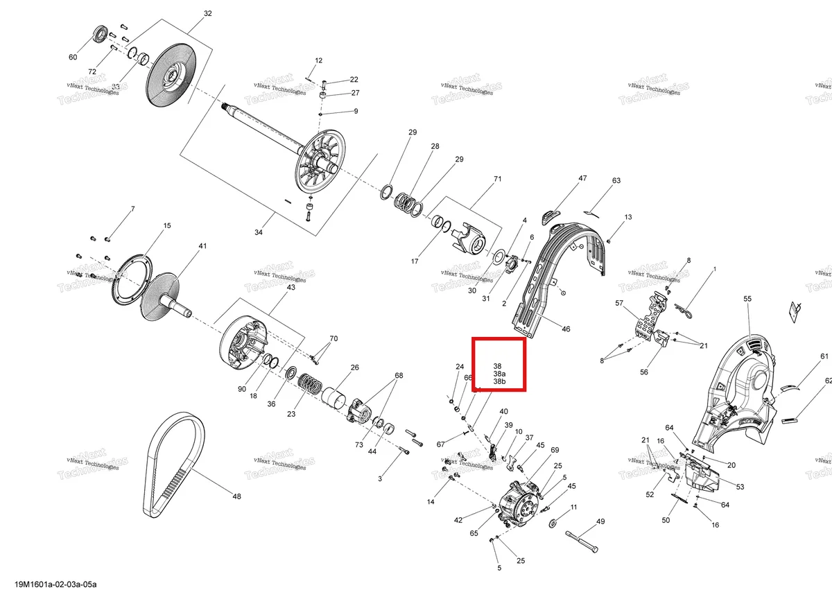 Деталь 417223177 на схеме узла 2016 Ski-Doo SUMMIT 800R E-TEC Pulley System - 800R E-Tec