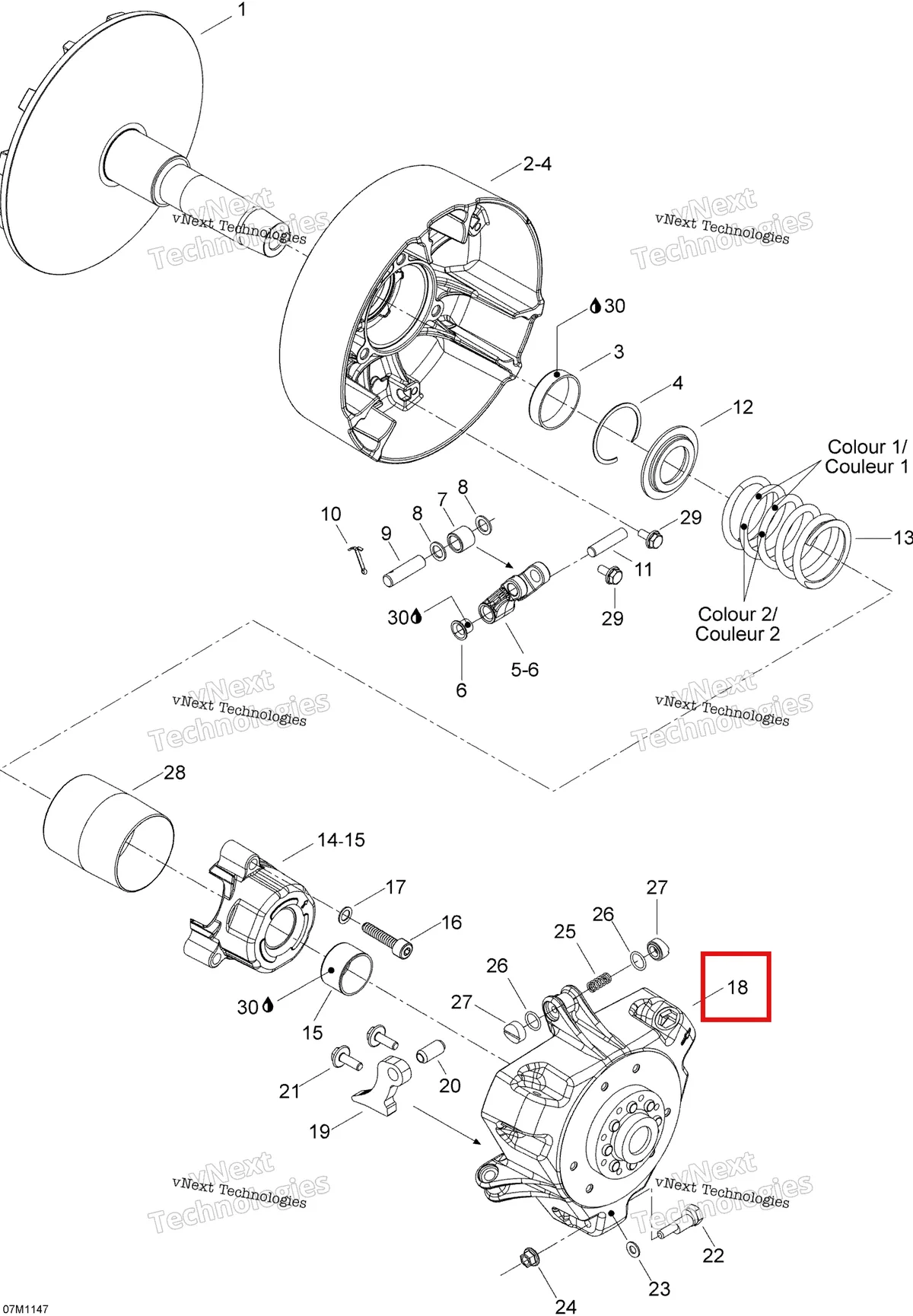 Деталь 417223472 на схеме узла 2012 Ski-Doo Skandic SWT V800 YetiII Drive Pulley