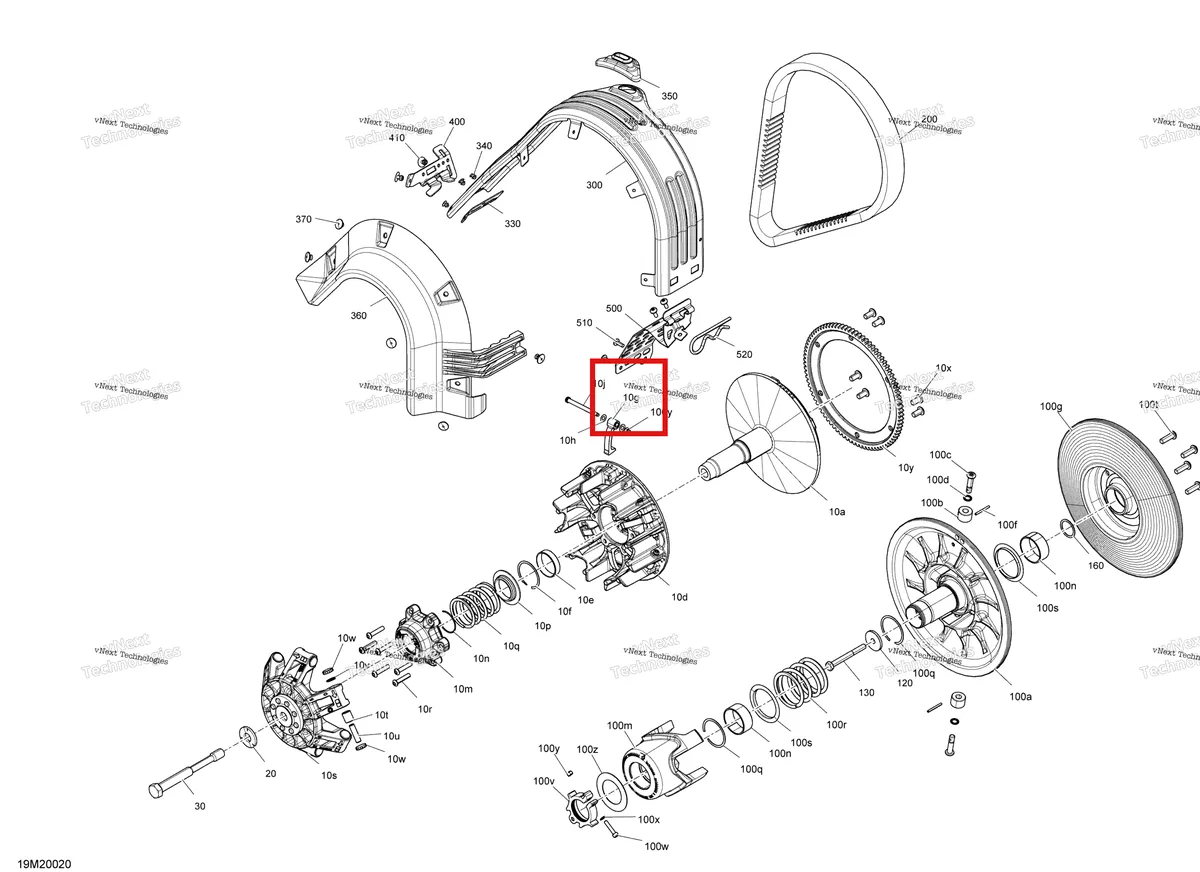 Деталь 417223557 (Деталь Ramp 700) на схеме узла 2020 Ski-Doo EXPEDITION SPORT 550F Pulley - System