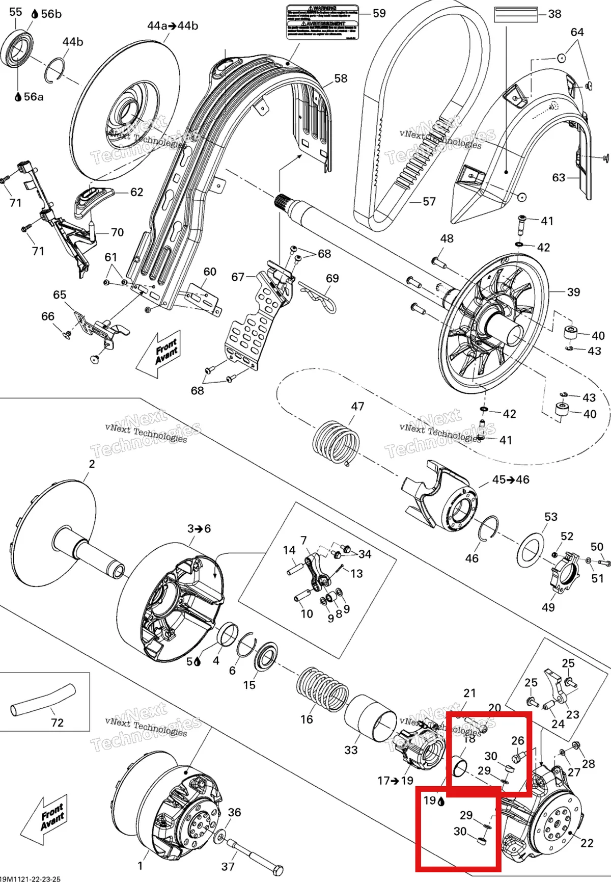 Деталь 417223652 на схеме узла 2011 Ski-Doo Renegade X & Adrenaline 1200 XR Pulley System