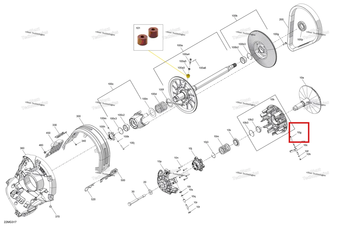 Деталь 417223694 (хомут) на схеме узла 2027 Ski-Doo SKANDIC - LE - 600 ACE - AKVB - Deep Black - 20X154X1.5CSS Track Drive - Pulley