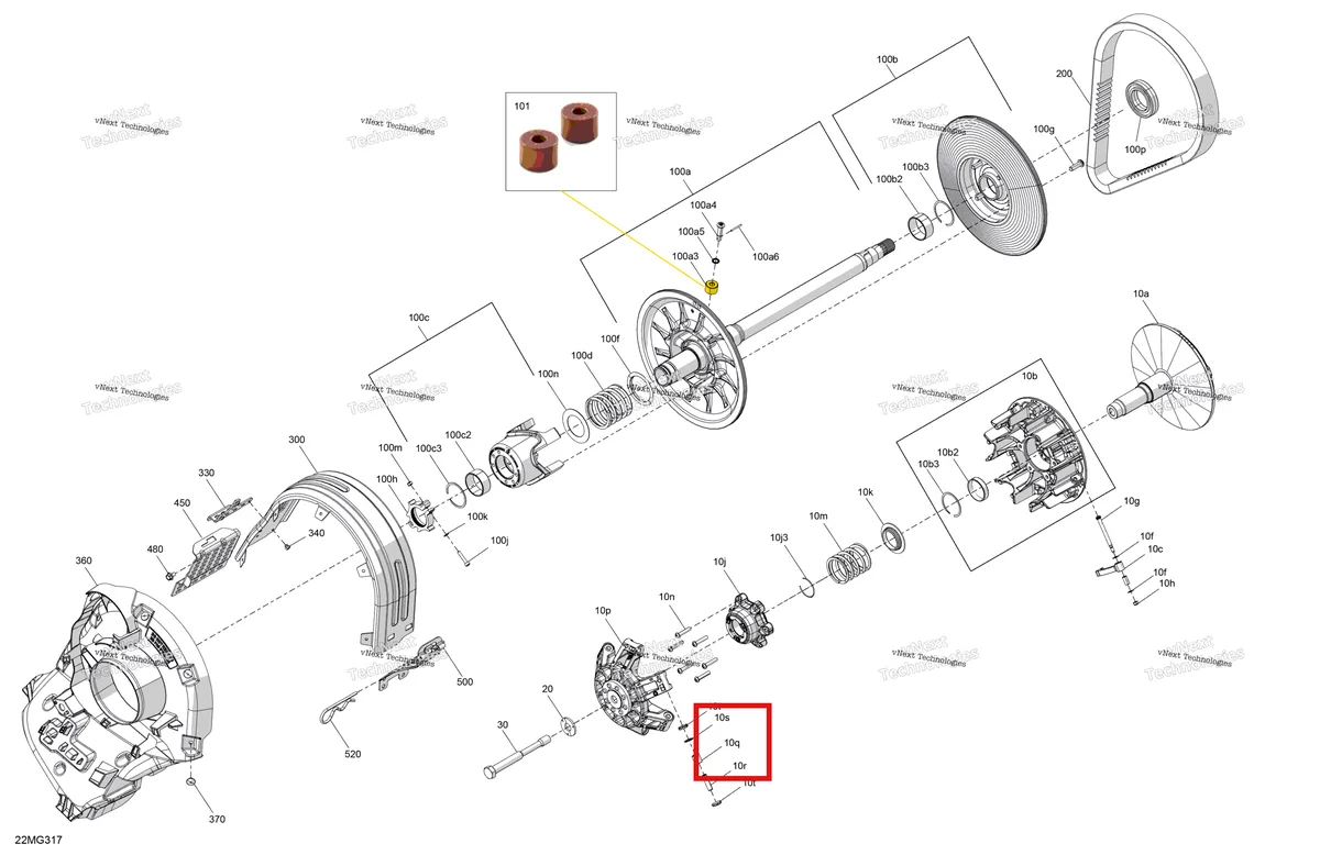 Деталь 417223767 (хомут) на схеме узла 2027 Ski-Doo SKANDIC - LE - 600 ACE - AKVB - Deep Black - 20X154X1.5CSS Track Drive - Pulley